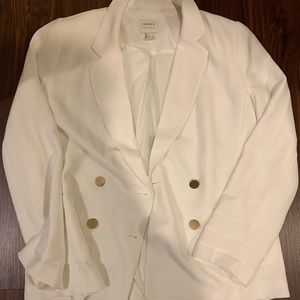 Forever 21 Contemporary White Boyfriend Blazer